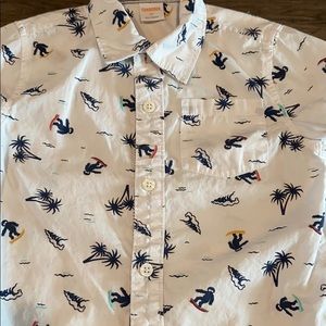 Short Sleeve Abominable Surfing Snowman Shirt